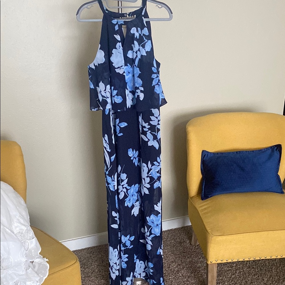 Floral Blue Maxi Dress